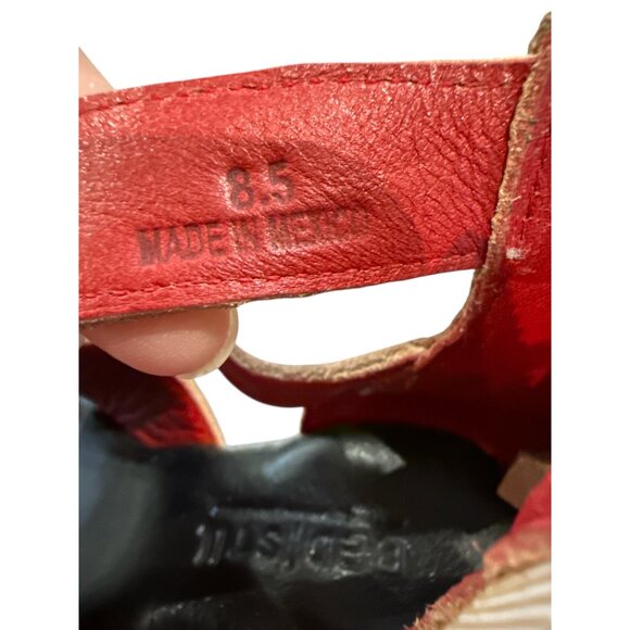 BedStu Leather Strappy Wooden Wedge Sandals With Buckle & Zip Closure 8 1/2 NWT - Picture 7 of 9